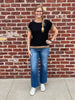 Madison Black Top w/ Green/Brown Accent