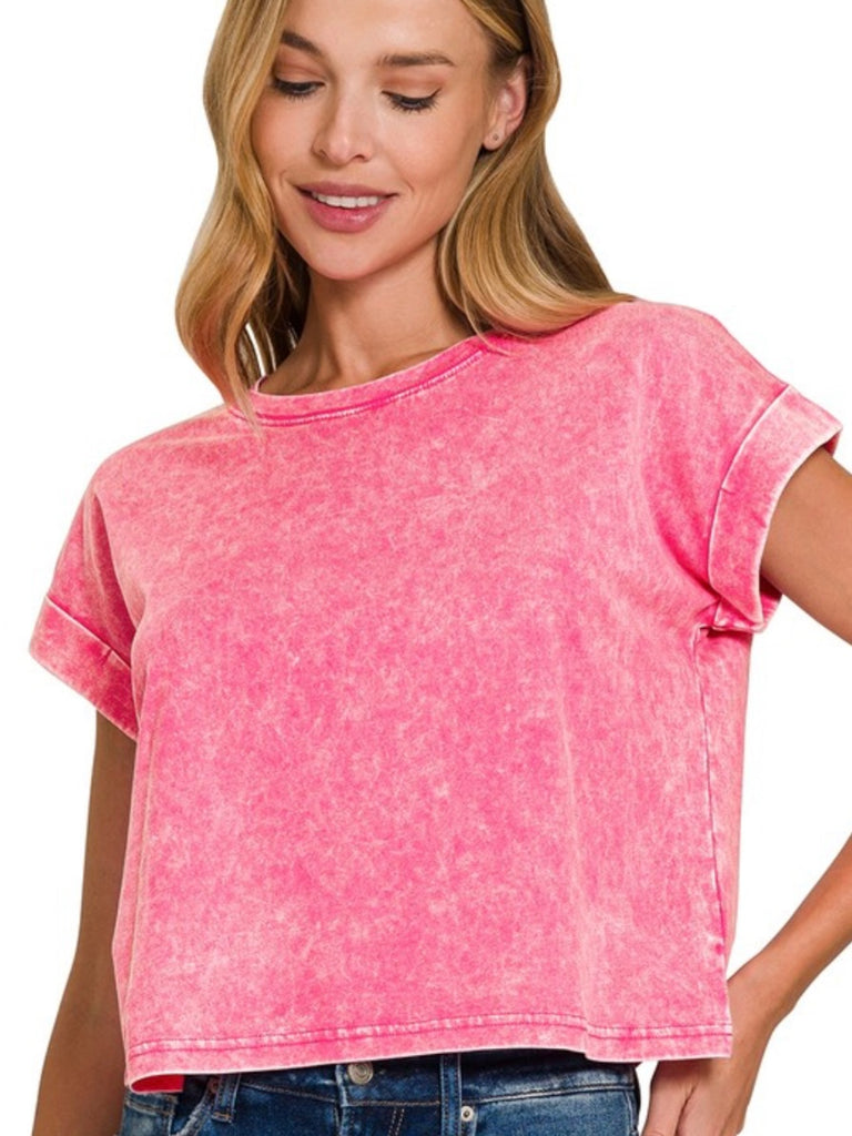 Layla Vintage Short Sleeve - Hot Pink