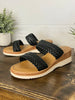 Diane Braided Wedge Sandals - Black