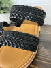 Diane Braided Wedge Sandals - Black