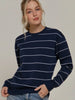 Mckinlee Striped Crewneck - Navy/Ivory