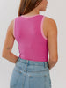Jacci Ribbed Bodysuit - Pink/Light Pink