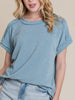 Hallie Ribbed TShirt - Denim