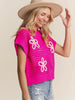Erica Floral Crochet Sweater
