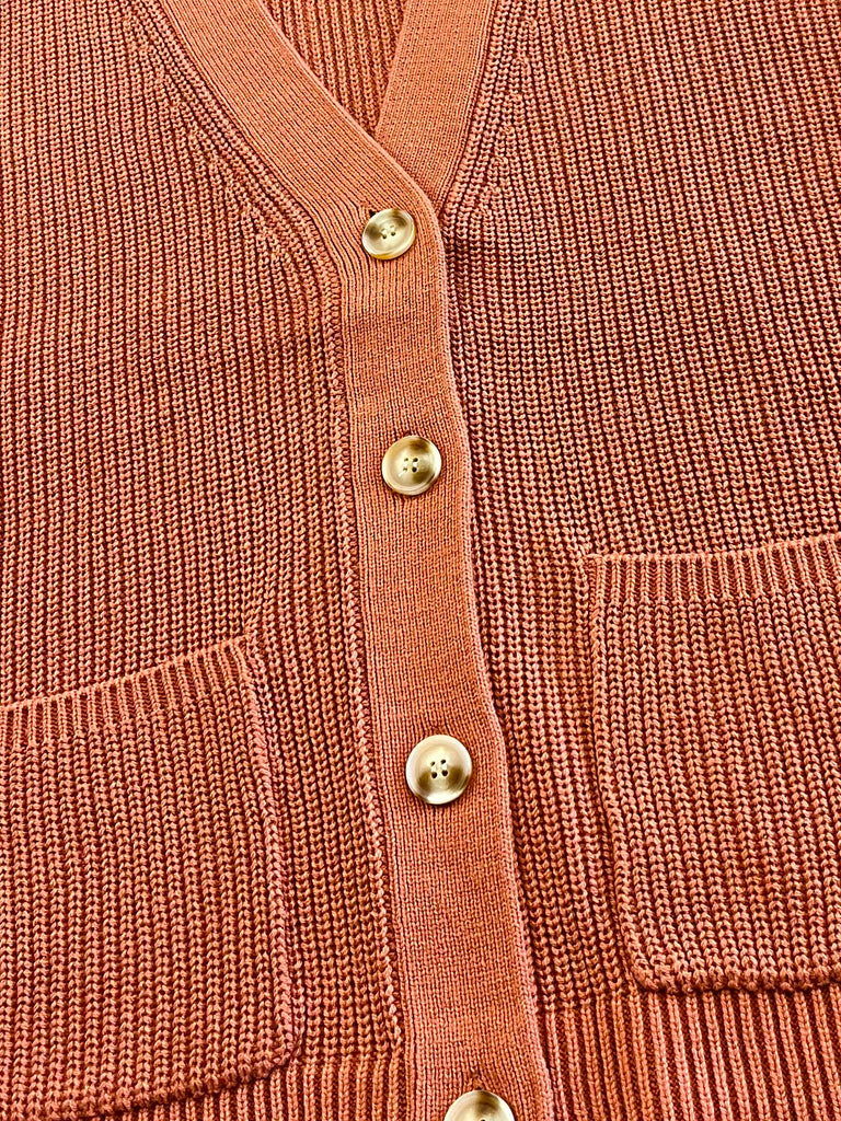 Lexi Button Sweater Vest - Terracotta