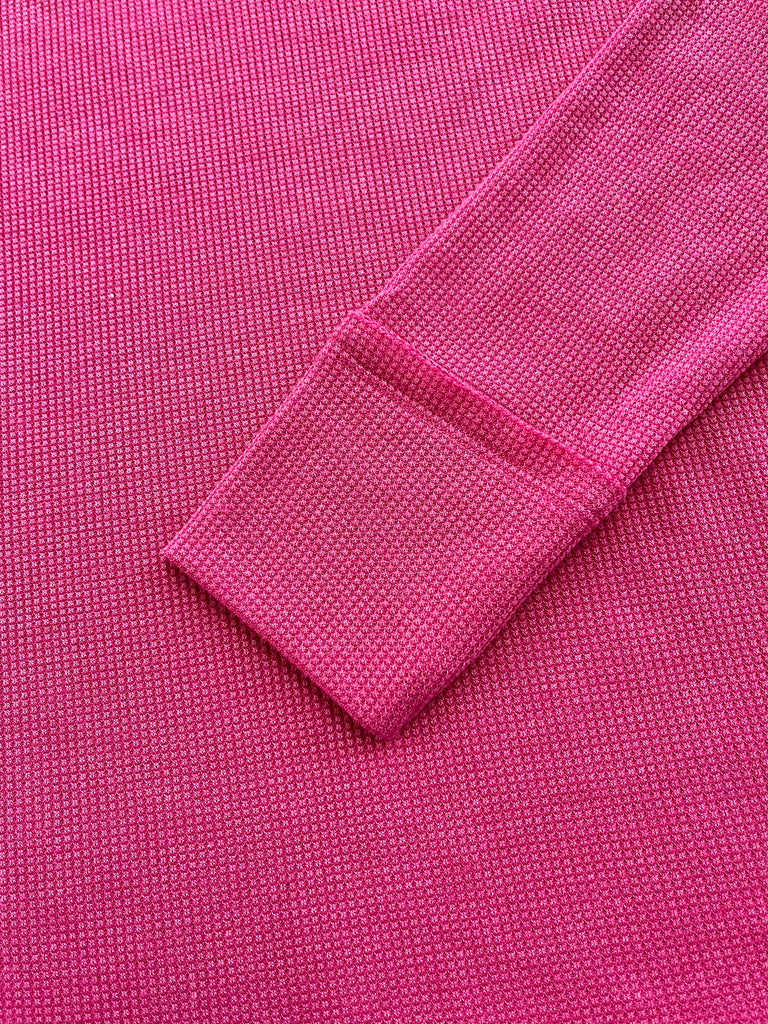Sonya Long Sleeve Waffle Knit - Hot Pink