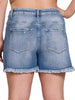 Tasha Mid Rise Raw Hem Short