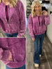 Jane Mineral Washed Bomber - Berry