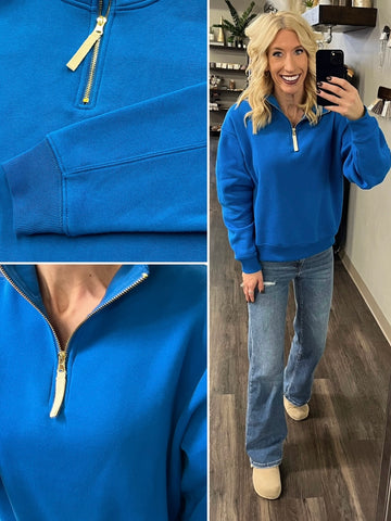 Sam Gold Accent Quarter Zip - Navy