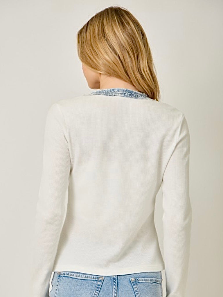 Tess Denim Trimmed Henley