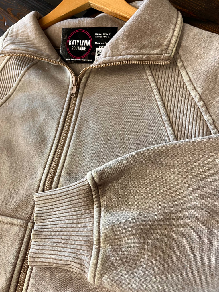 Michelle So-Soft Zip-Up - Mocha