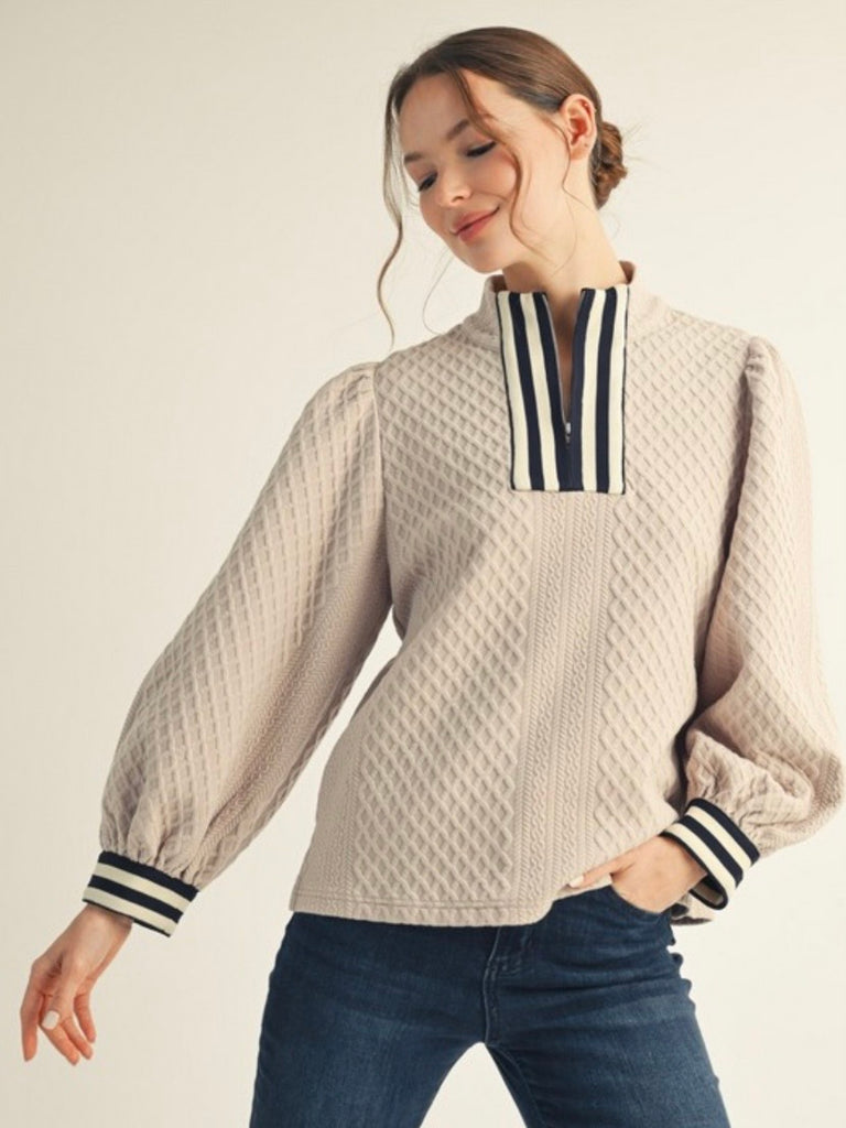 Lauren Zip Accent Top