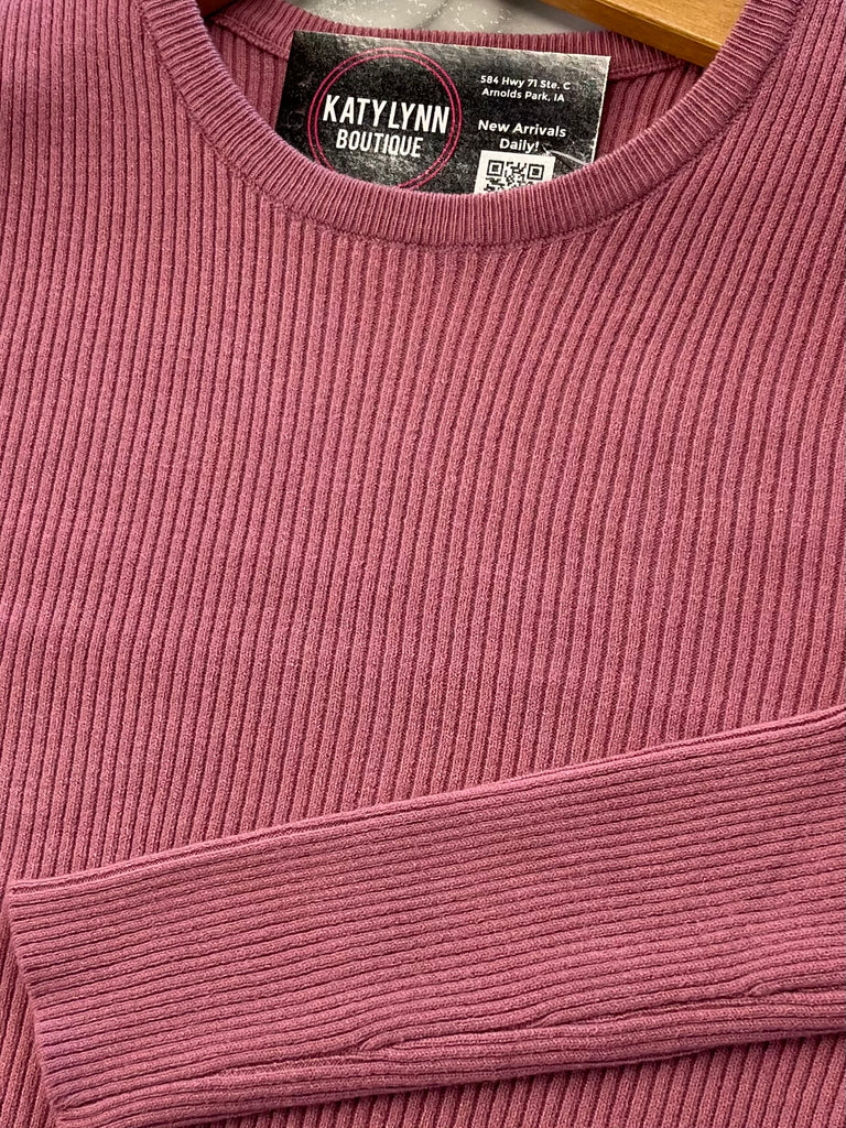 Priscilla Long Sleeve Sweater - Berry
