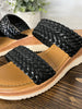 Diane Braided Wedge Sandals - Black