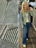 Jenna 2-Tone Ribbed Sweater - Green