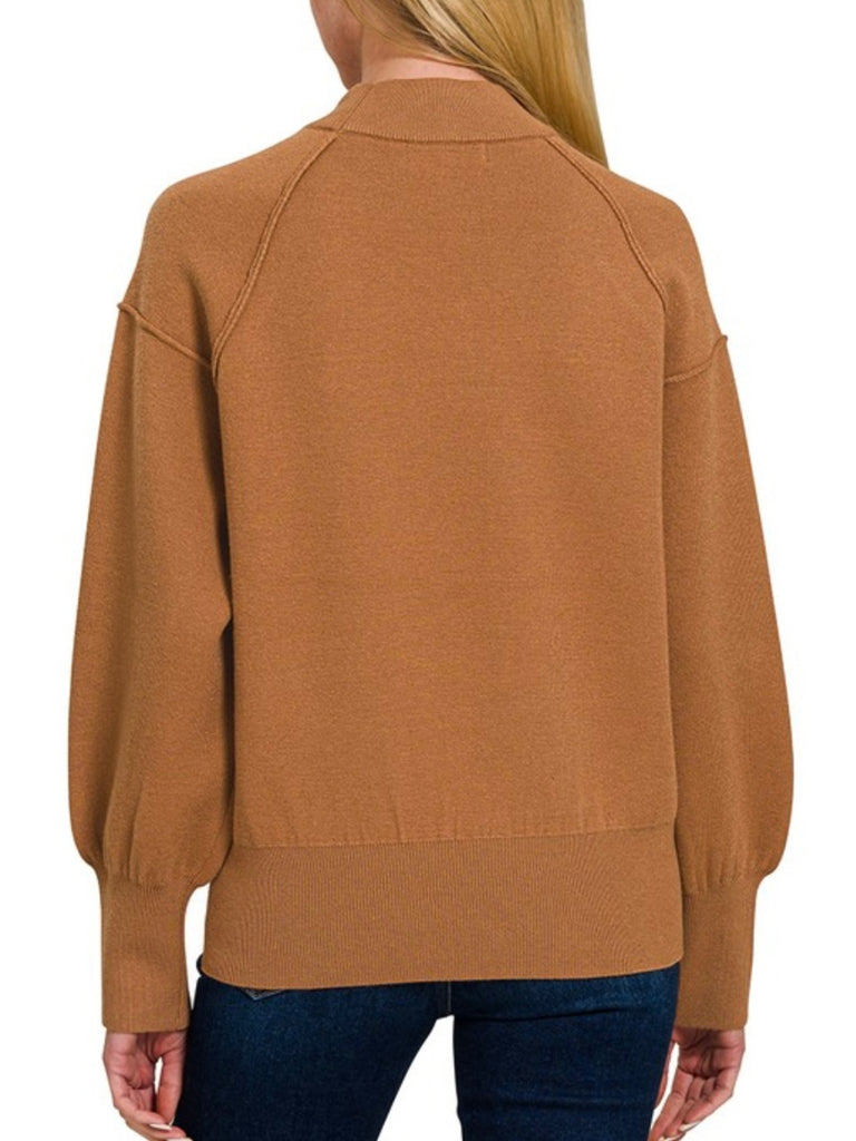 Margo Puff Sleeve Sweater - Camel