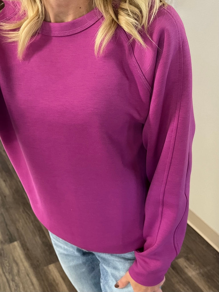 Julianne Perfect Scuba Crewneck - Magenta