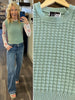 Emma Waffle Sweater Vest - Sage