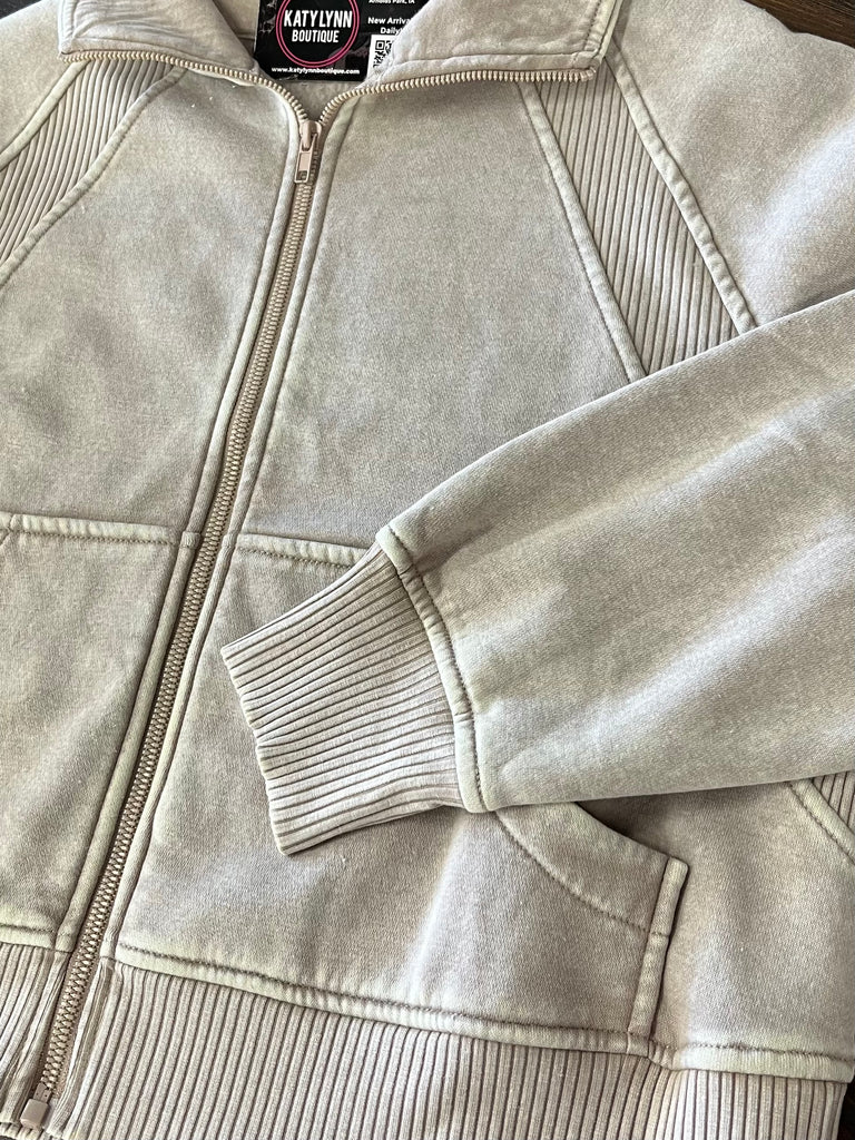 Michelle So-Soft Zip-Up  - Latte