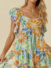 Shauna Floral Dress with Ruffle Sleeve