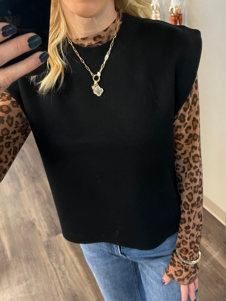 Bonnie Sweater Vest - Black