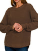 Terri Waffle Knit Sweater - Mocha Brown