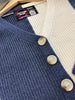 Rhonda Color-Block Cardigan - Navy/Cream