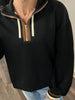 Trish Quarter Zip - Black