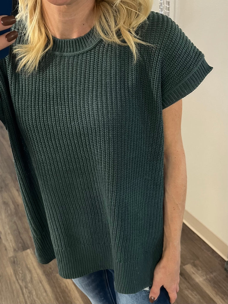 Elodie Knitted Top - Evergreen