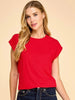 Katrina Ribbed Cap Sleeve Top - Red