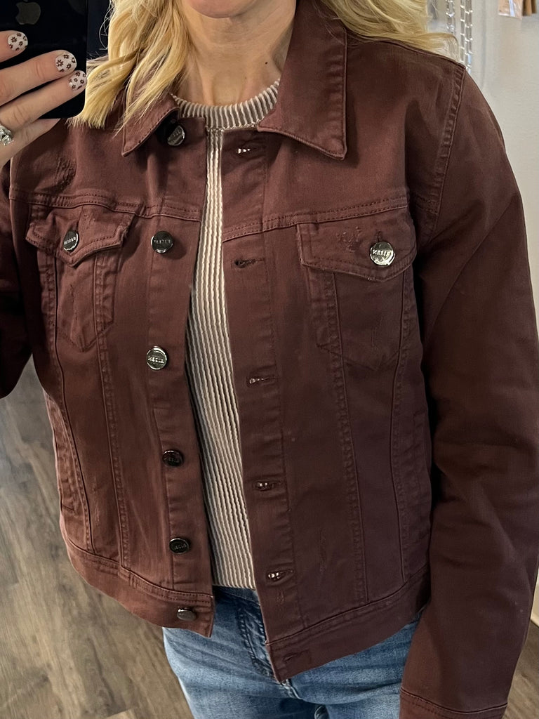 Brinlee Mocha Denim Jacket