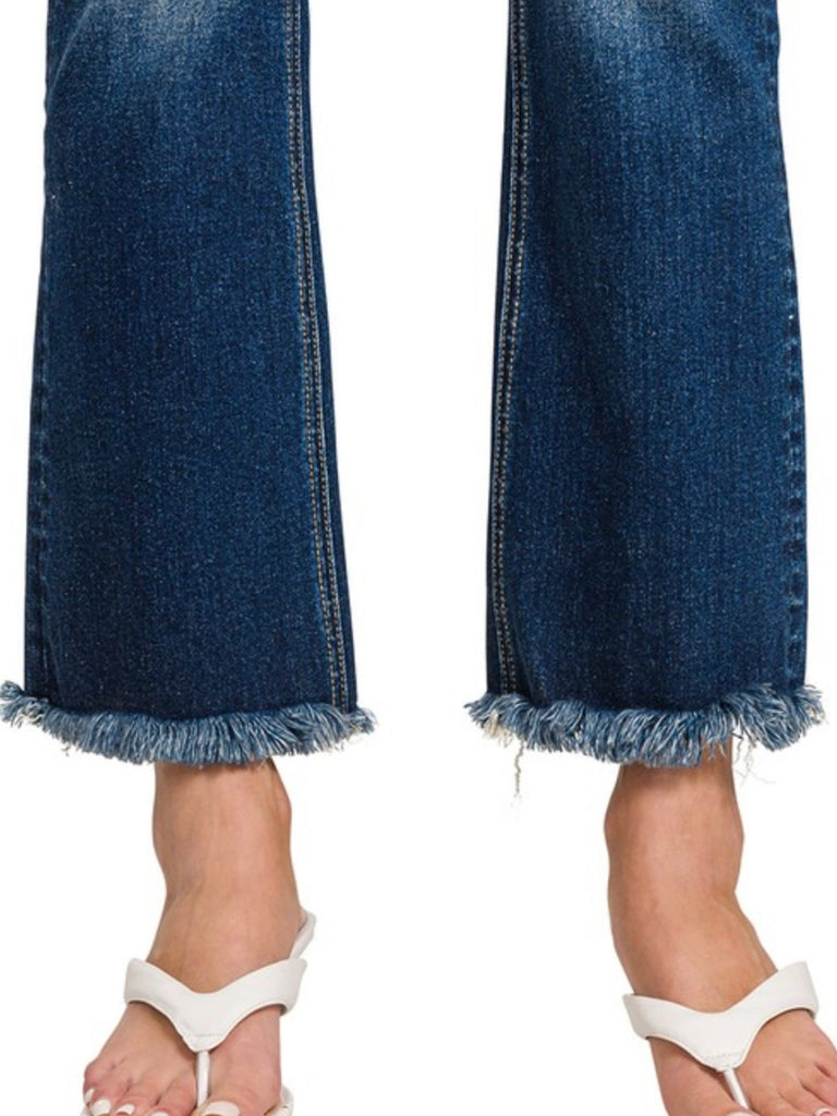 Brenna High-Rise Raw Hem Crops