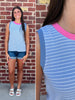 Etta Contrast Tank - Light Blue
