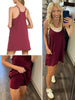 Overall Dress with Romper Lining - Wine