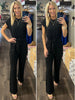 Lisa Cap Sleeve Jumpsuit - Black