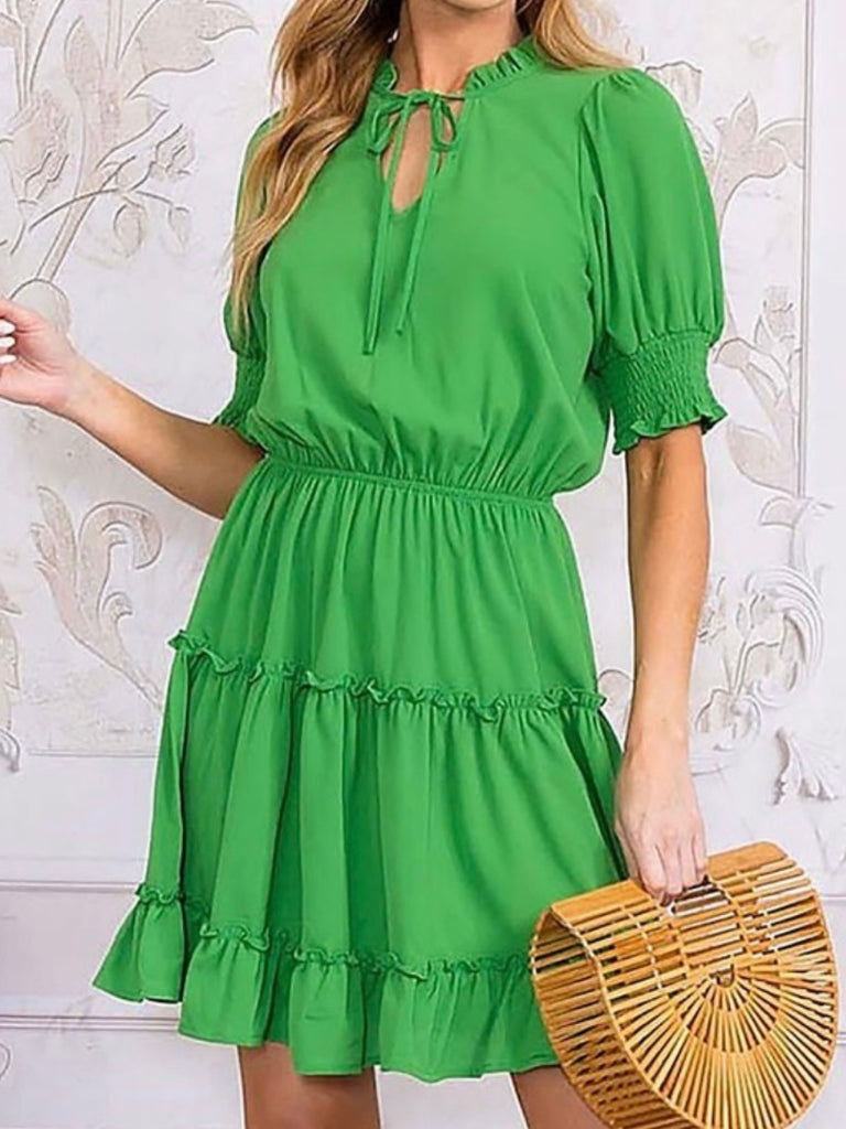 Robin Emerald Ruffle Dress