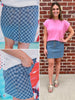 Jaiden Checkered Denim Skirt