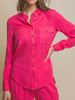 Nadia Button Up Long Sleeve - Fuchsia