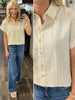 Trish Striped Button-Up - Taupe