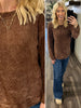 Kinsley Chenille Waffle Knit Sweater - Mocha