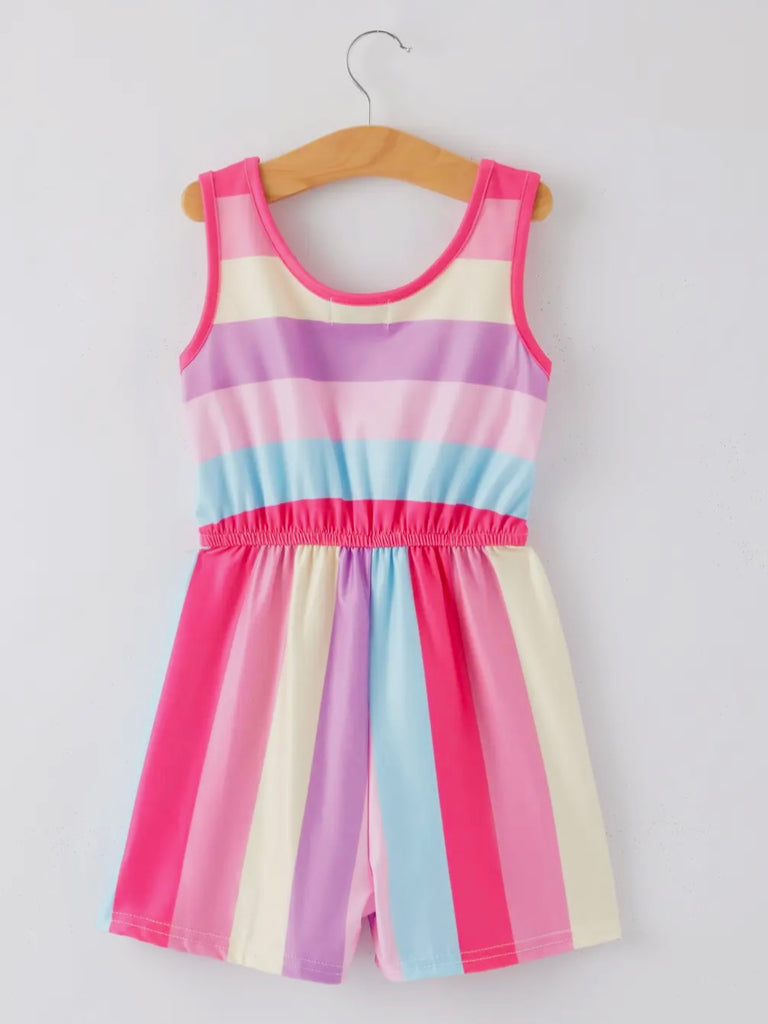 Harlow Romper - Pink Striped - KIDS