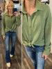 Carmen Crinkle Button - Up - Sage