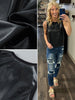 Tabbie Faux Leather Tank - Black
