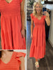 Grace Coral Flutter Sleeve Dress