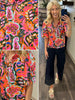 Scarlett Tied Floral Flare Sleeve Top