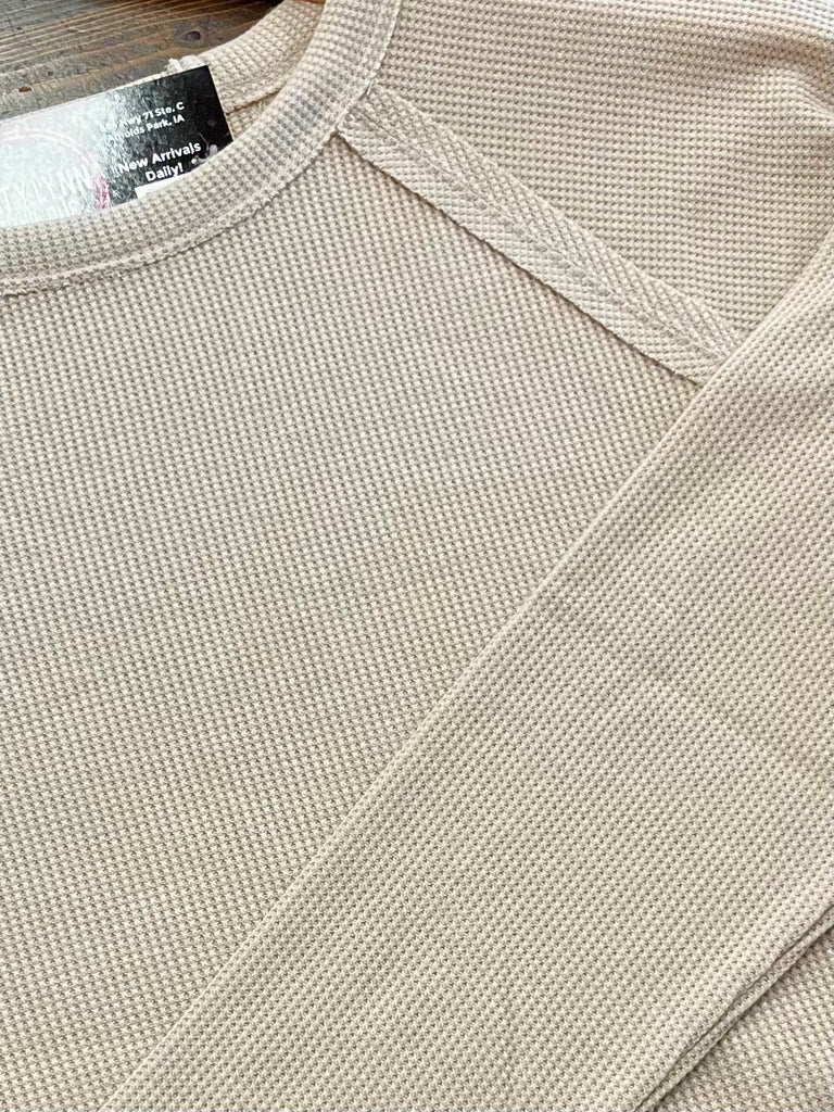 Sonya Long Sleeve Waffle Knit - Latte