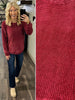 Kinsley Chenille Waffle Knit Sweater - Berry
