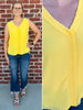 Sadie Ruffle V-Neck - Yellow Sunshine