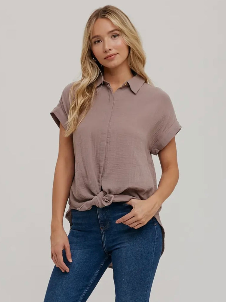 Joy Essential Button-Up - Mocha