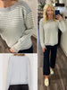 Jamie Striped Sweater - Gray